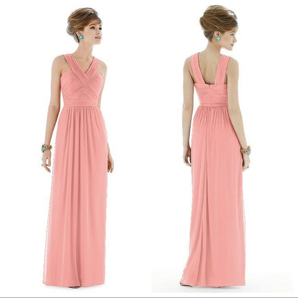 Alfred Sung pink blush chiffon dress NWT